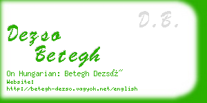 dezso betegh business card